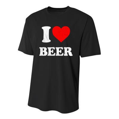 I Heart Beer Funny Drinking Merch I Love Beer Youth Performance Sprint T-Shirt