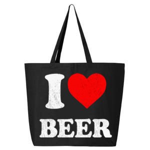 I Heart Beer Funny Drinking Merch I Love Beer 25L Jumbo Tote