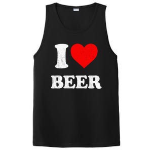 I Heart Beer Funny Drinking Merch I Love Beer PosiCharge Competitor Tank