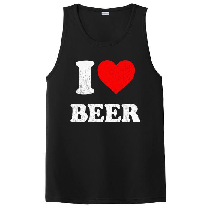 I Heart Beer Funny Drinking Merch I Love Beer PosiCharge Competitor Tank