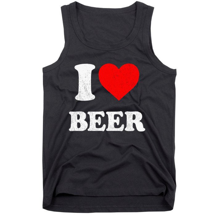 I Heart Beer Funny Drinking Merch I Love Beer Tank Top