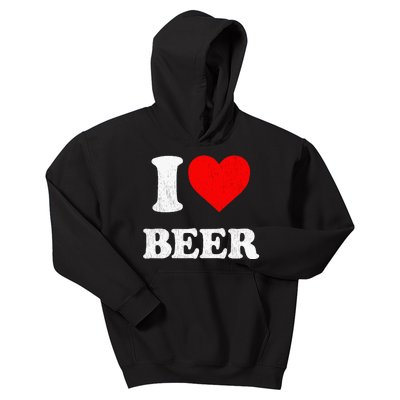 I Heart Beer Funny Drinking Merch I Love Beer Kids Hoodie