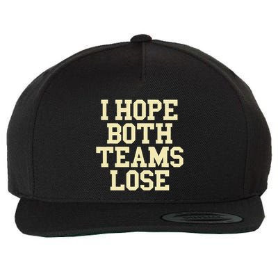 I Hope Both Teams Lose Funny American Football For Women Wool Snapback Cap