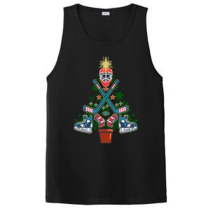 Ice Hockey Christmas Tree Funny Ugly Xmas Cute Gift Funny Gift PosiCharge Competitor Tank