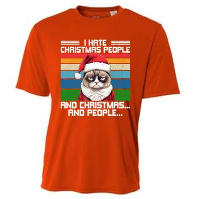 I Hate Christmas People And Christmas And People Gift Cooling Performance Crew T-Shirt