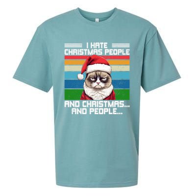 I Hate Christmas People And Christmas And People Gift Sueded Cloud Jersey T-Shirt