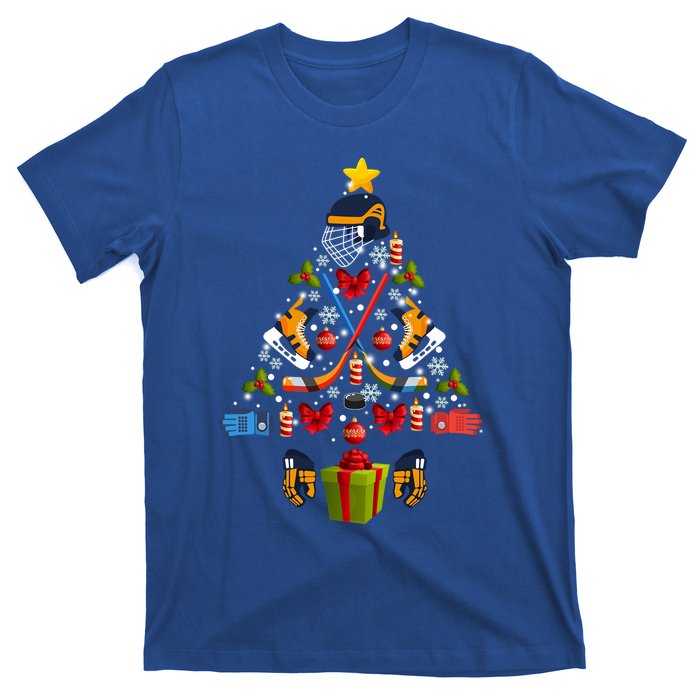 Ice Hockey Christmas Ornat Tree Lights Merry Christmas Funny Gift T-Shirt