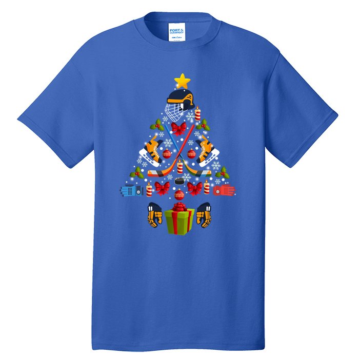 Ice Hockey Christmas Ornat Tree Lights Merry Christmas Funny Gift Tall T-Shirt