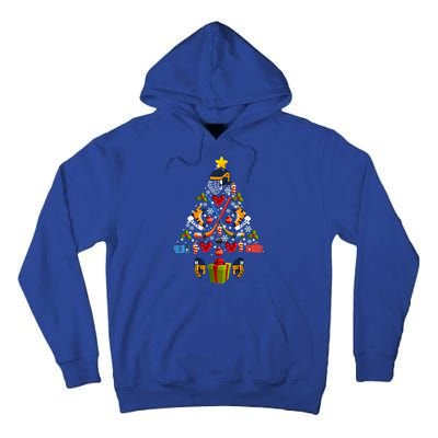 Ice Hockey Christmas Ornat Tree Lights Merry Christmas Funny Gift Tall Hoodie