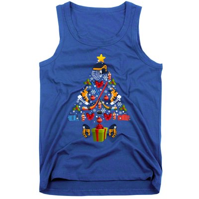 Ice Hockey Christmas Ornat Tree Lights Merry Christmas Funny Gift Tank Top