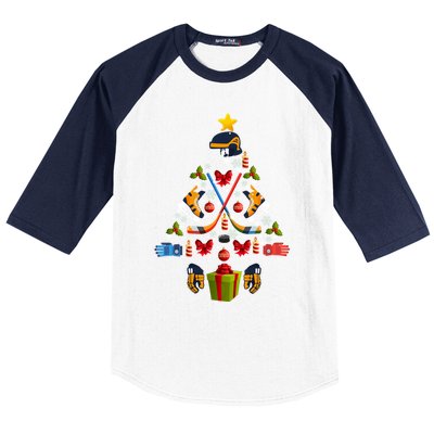 Ice Hockey Christmas Ornat Tree Lights Merry Christmas Funny Gift Baseball Sleeve Shirt