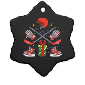 Ice Hockey Christmas Tree Funny Xmas Ornats Sports Cool Gift Ceramic Star Ornament