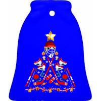 Ice Hockey Christmas Tree Funny Xmas Pjs Player Sports Gift Ceramic Bell Ornament