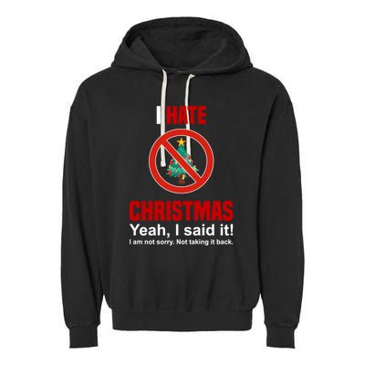 I Hate Christmas Shirts Dont Like Christmas Anti Christmas Garment-Dyed Fleece Hoodie