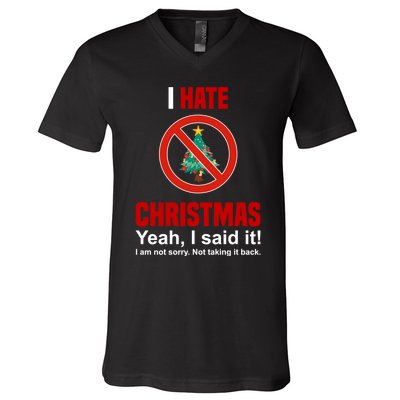 I Hate Christmas Shirts Dont Like Christmas Anti Christmas V-Neck T-Shirt