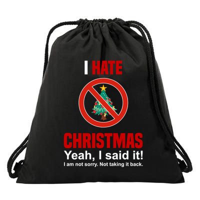 I Hate Christmas Shirts Dont Like Christmas Anti Christmas Drawstring Bag
