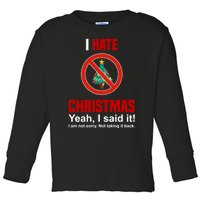 I Hate Christmas Shirts Dont Like Christmas Anti Christmas Toddler Long Sleeve Shirt