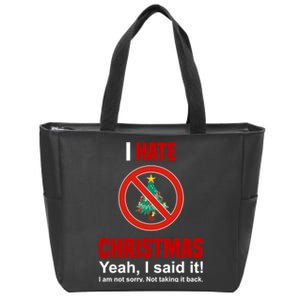 I Hate Christmas Shirts Dont Like Christmas Anti Christmas Zip Tote Bag