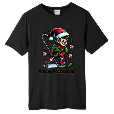 Ice Hockey Christmas Funny Elf And Sports For Xmas Holidays Gift Tall Fusion ChromaSoft Performance T-Shirt