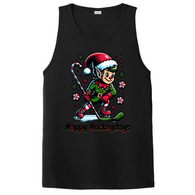 Ice Hockey Christmas Funny Elf And Sports For Xmas Holidays Gift PosiCharge Competitor Tank