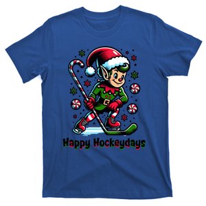 Ice Hockey Christmas Funny Elf And Sports For Xmas Holidays Gift T-Shirt