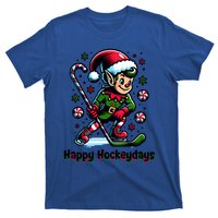 Ice Hockey Christmas Funny Elf And Sports For Xmas Holidays Gift T-Shirt