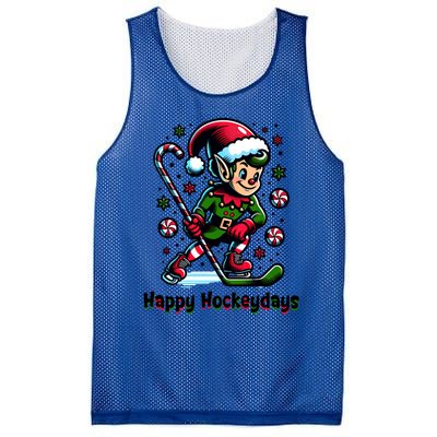 Ice Hockey Christmas Funny Elf And Sports For Xmas Holidays Gift Mesh Reversible Basketball Jersey Tank