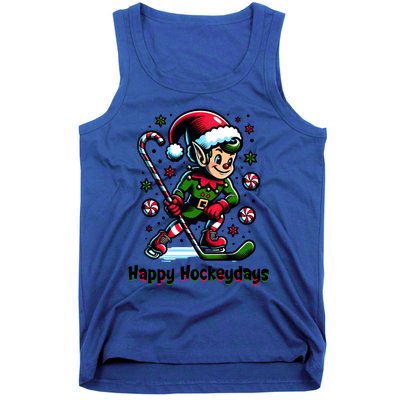 Ice Hockey Christmas Funny Elf And Sports For Xmas Holidays Gift Tank Top