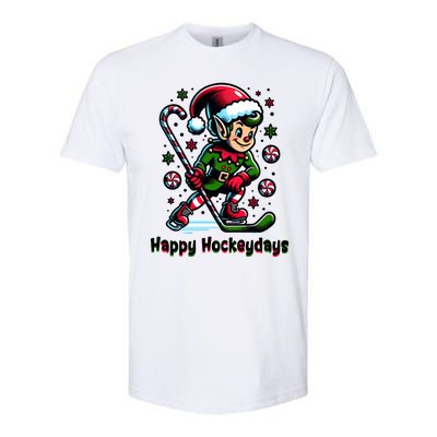 Ice Hockey Christmas Funny Elf And Sports For Xmas Holidays Gift Softstyle CVC T-Shirt