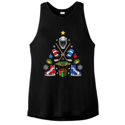 Ice Hockey Christmas Tree Ornaments Ladies PosiCharge Tri-Blend Wicking Tank