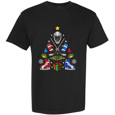 Ice Hockey Christmas Tree Ornaments Garment-Dyed Heavyweight T-Shirt