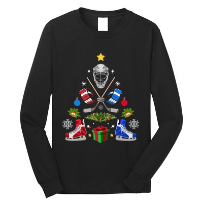 Ice Hockey Christmas Tree Ornaments Long Sleeve Shirt