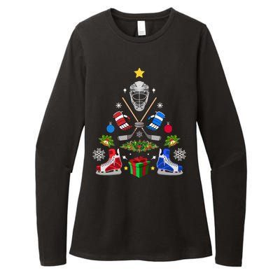 Ice Hockey Christmas Tree Ornaments Womens CVC Long Sleeve Shirt