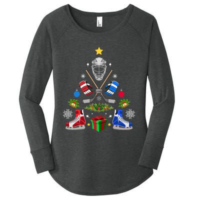 Ice Hockey Christmas Tree Ornaments Women's Perfect Tri Tunic Long Sleeve Shirt