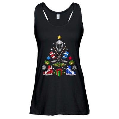 Ice Hockey Christmas Tree Ornaments Ladies Essential Flowy Tank