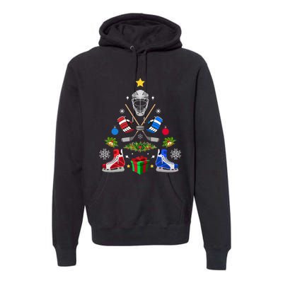 Ice Hockey Christmas Tree Ornaments Premium Hoodie