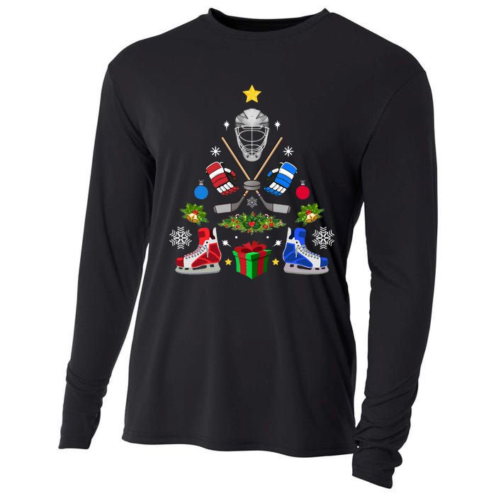 Ice Hockey Christmas Tree Ornaments Cooling Performance Long Sleeve Crew