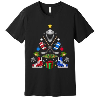 Ice Hockey Christmas Tree Ornaments Premium T-Shirt