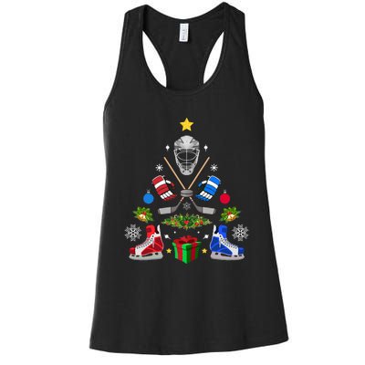 Ice Hockey Christmas Tree Ornaments Women's Racerback Tank