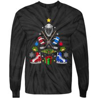 Ice Hockey Christmas Tree Ornaments Tie-Dye Long Sleeve Shirt