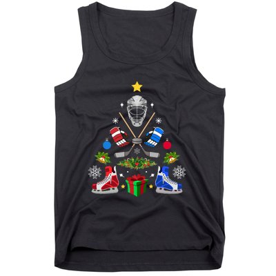 Ice Hockey Christmas Tree Ornaments Tank Top