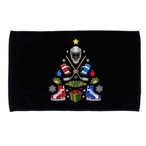 Ice Hockey Christmas Tree Ornaments Microfiber Hand Towel