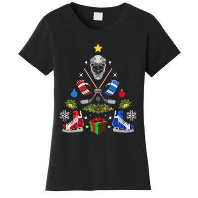 Ice Hockey Christmas Tree Ornaments Women's T-Shirt