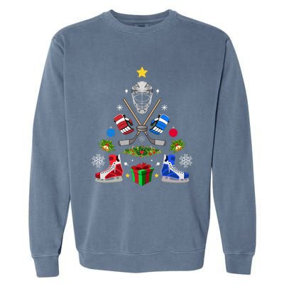 Ice Hockey Christmas Tree Ornaments Garment-Dyed Sweatshirt