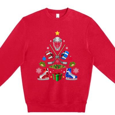 Ice Hockey Christmas Tree Ornaments Premium Crewneck Sweatshirt