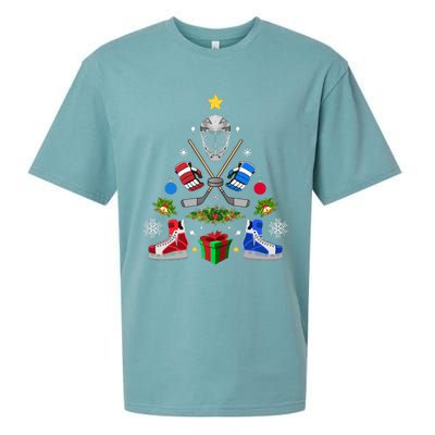 Ice Hockey Christmas Tree Ornaments Sueded Cloud Jersey T-Shirt