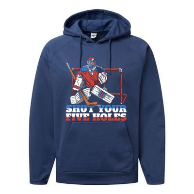 Ice Hockey Coach Ice Hockey Player Ice Hockey Stick Gift Performance Fleece Hoodie