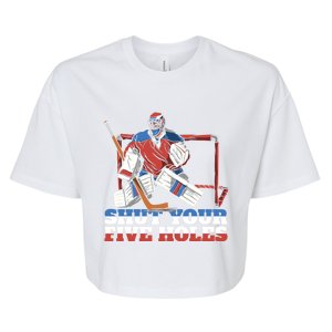 Ice Hockey Coach Ice Hockey Player Ice Hockey Stick Gift Bella+Canvas Jersey Crop Tee