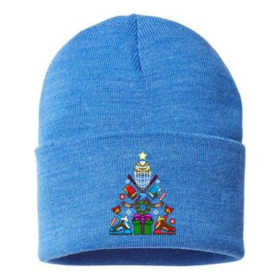 Ice Hockey Christmas Tree Ornat XMas Hockey Player Gift Sustainable Knit Beanie