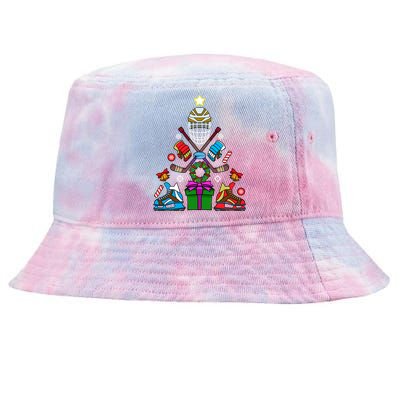 Ice Hockey Christmas Tree Ornat XMas Hockey Player Gift Tie-Dyed Bucket Hat